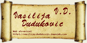 Vasilija Duduković vizit kartica